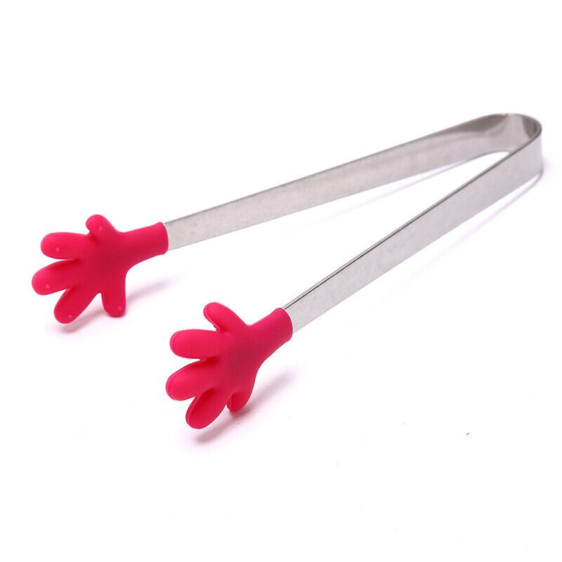 Cleste Creativ pentru Mancare, Klevo, Model Manute din Silicon, 14.5x3 cm, Rezistent la Temperaturi Inalte si Coroziune, Rosu