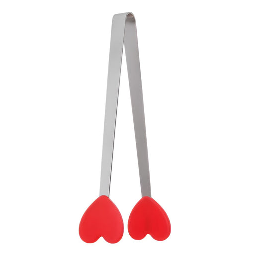 Cleste Creativ pentru Mancare, Klevo, Model Inimioare din Silicon, 14.5x3 cm, Rezistent la Temperaturi Inalte si Coroziune, Rosu