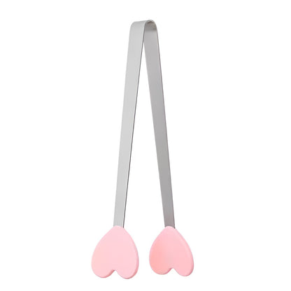 Cleste Creativ pentru Mancare, Klevo, Model Inimioare din Silicon, 14.5x3 cm, Rezistent la Temperaturi Inalte si Coroziune, Roz