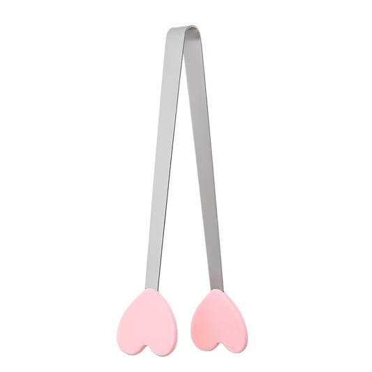 Cleste Creativ pentru Mancare, Klevo, Model Inimioare din Silicon, 14.5x3 cm, Rezistent la Temperaturi Inalte si Coroziune, Roz