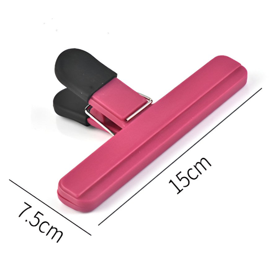 Cleste Multifunctional pentru Sigilarea Pungilor, Klevo, din Plastic, Mentine Alimentele Proaspete, 15x7.5 cm, Roz