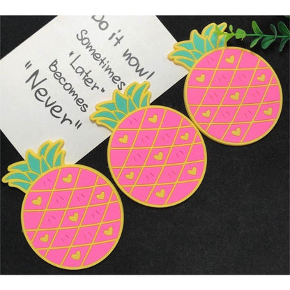 Suport pentru Pahar, Klevo, Model Ananas, din PVC, 12 x 9 cm, Rezistent la Caldura, Roz