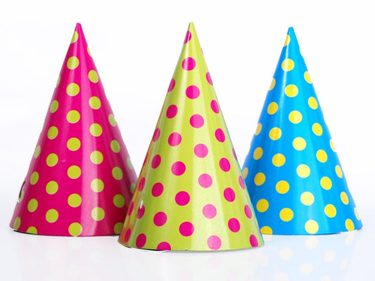 Coifuri de petrecere cu buline, mix, 16 cm (6 buc. / 1 pachet)