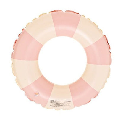 Colac de inot gonflabil pentru copii, In dungi Roz- Galben, Klevo, diametru 66 cm