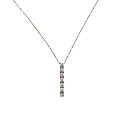 Colier Argint 925, Bagheta cu Zirconii 40 cm