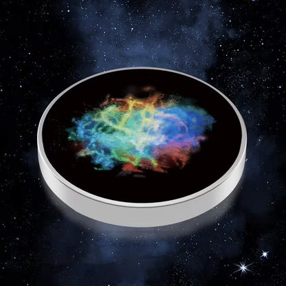 Spinner Giroscopic Metalic, Klevo, Jucarie Rotativa Anti-stres, Otel Inoxidabil, 3.8 x 0.6 cm, Efect Optic Galaxie, Model Coddington's Nebula