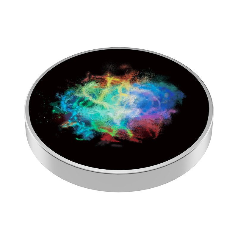 Spinner Giroscopic Metalic, Klevo, Jucarie Rotativa Anti-stres, Otel Inoxidabil, 3.8 x 0.6 cm, Efect Optic Galaxie, Model Coddington's Nebula