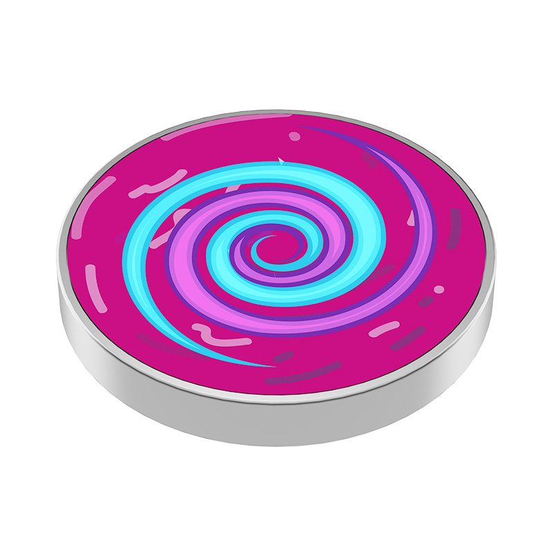 Spinner Giroscopic Metalic, Klevo, Jucarie Rotativa Anti-stres, Otel Inoxidabil, 3.8 x 0.6 cm, Efect Optic Spirala Hipnotica, Model Spirala Roz