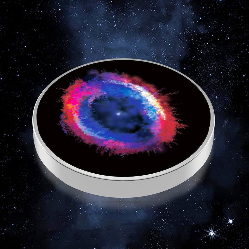 Spinner Giroscopic Metalic, Klevo, Jucarie Rotativa Anti-stres, Otel Inoxidabil, 3.8 x 0.6 cm, Efect Optic Galaxie, Model Galaxy in Eridanus