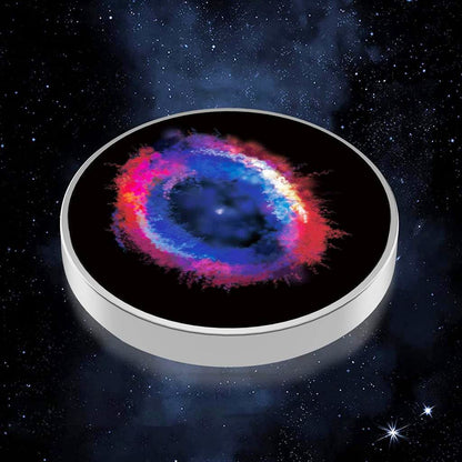 Spinner Giroscopic Metalic, Klevo, Jucarie Rotativa Anti-stres, Otel Inoxidabil, 3.8 x 0.6 cm, Efect Optic Galaxie, Model Galaxy in Eridanus