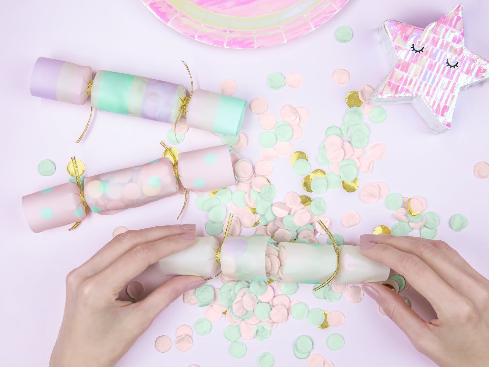 Confetti Crackers, mix, 3x17x3,5cm (1 set. / 6 buc.)