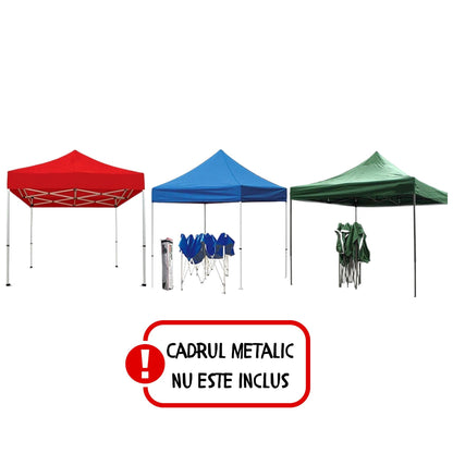 Copertina pentru Pavilion, Klevo, Acoperis Cort, Pliabil, Copertina Rezistenta 420D, 280 g/m2, Protectie Ideala la Soare si Ploaie, 3 x 3 m, Albastru