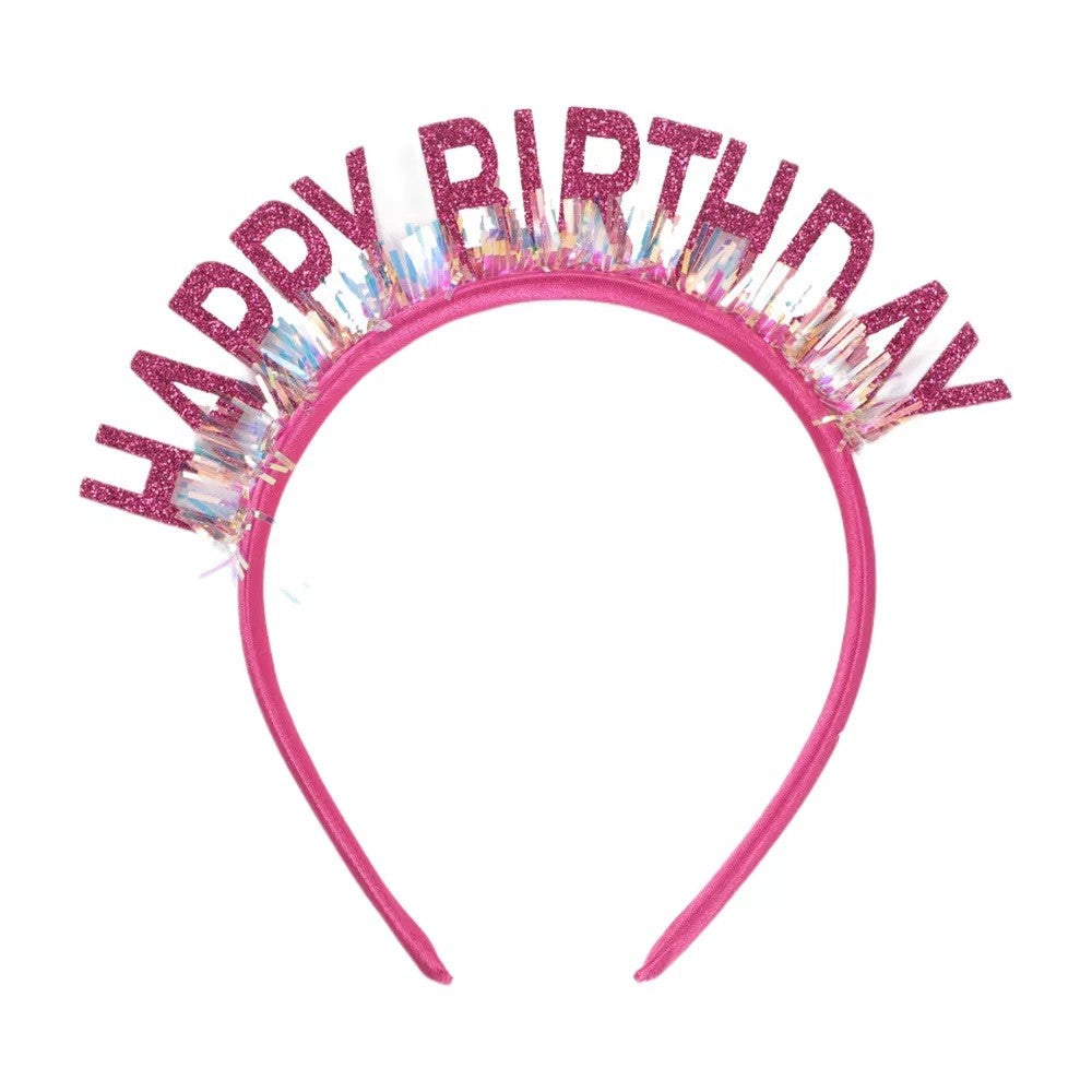 Coronita Decorativa pentru Petreceri, Klevo, Tema Aniversare, Model Happy Birthday, Marime Universala, Roz