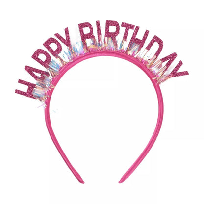 Coronita Decorativa pentru Petreceri, Klevo, Tema Aniversare, Model Happy Birthday, Marime Universala, Roz