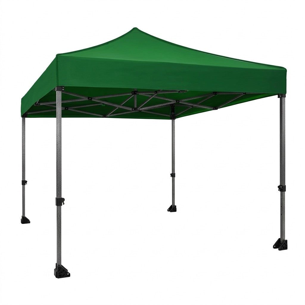 Cort Pavilion 3x3m, Klevo, Cadru Metal Pliabil Ranforsat, Acoperis 420D 280gram/mg PVC Polyester Oxford pentru Curte, Gradina, Evenimente, Verde