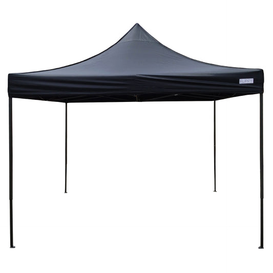 Cort Pavilion Pliabil 3x3m, Klevo, Cadru Metal Pliabil Ranforsat, Acoperis 420D 185 g/m, Polyester Oxford pentru Curte, Gradina, Evenimente, Negru
