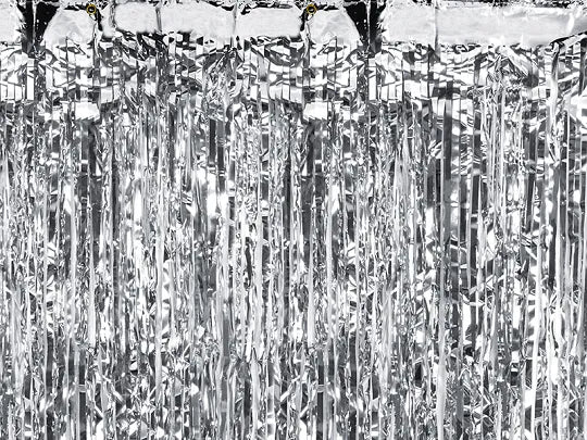 Cortină de petrecere, argintie, 90 x 250 cm