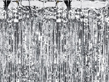 Cortină de petrecere, argintie, 90 x 250 cm