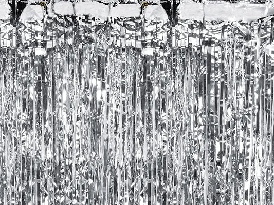 Cortină de petrecere, argintie, 90 x 250 cm