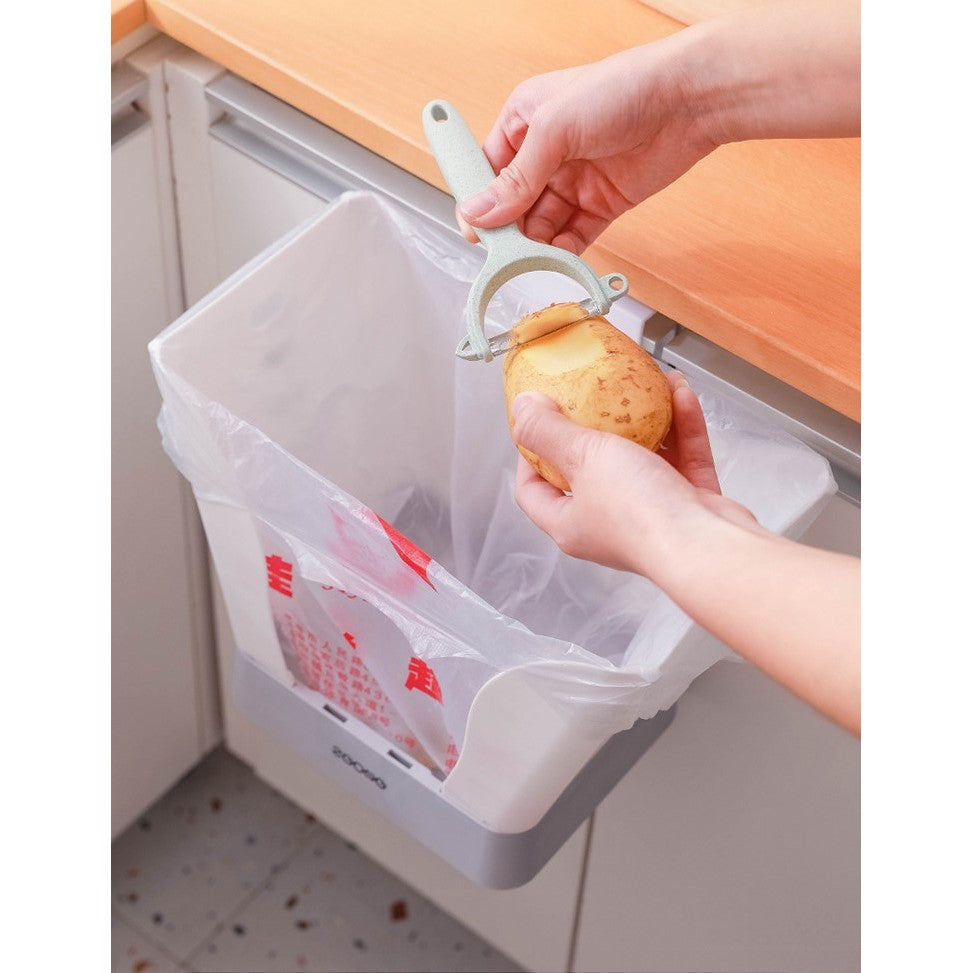 Cos de Gunoi Extensibil, Klevo, din Plastic, Reglabil, Pliabil, Versatil, pentru Bucatarie, Baie sau Birou, Cos Universal, 21x25x17 cm, Alb Gri