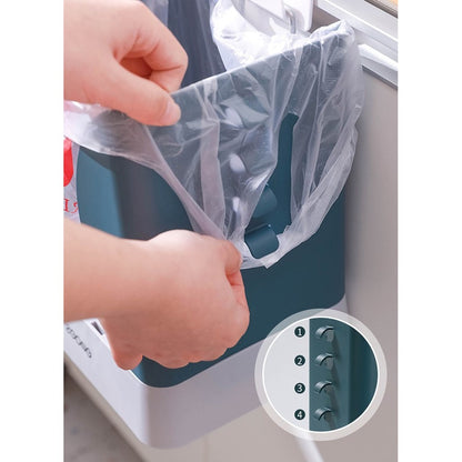 Cos de Gunoi Extensibil, Klevo, din Plastic, Reglabil, Pliabil, Versatil, pentru Bucatarie, Baie sau Birou, Cos Universal, 21x25x17 cm, Albastru Gri
