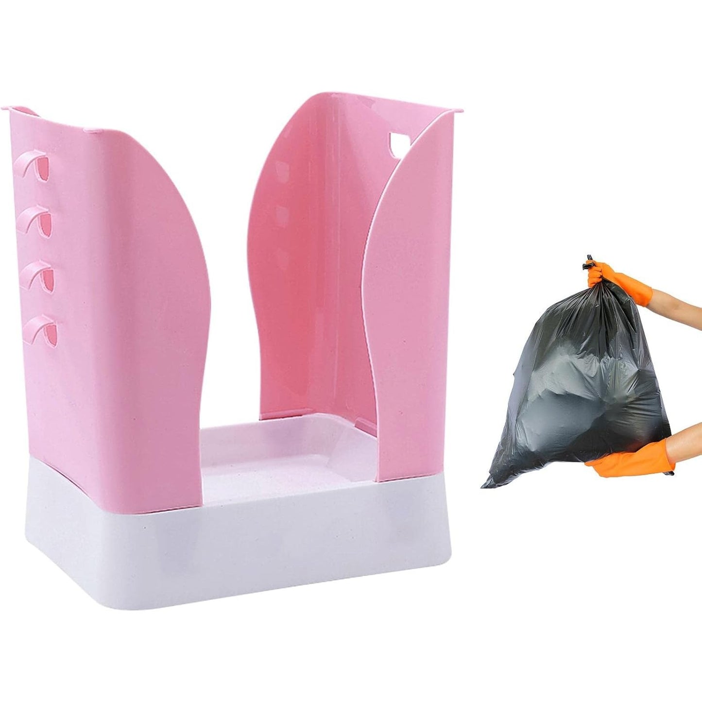 Cos de Gunoi Extensibil, Klevo, din Plastic, Reglabil, Pliabil, Versatil, pentru Bucatarie, Baie sau Birou, Cos Universal, 21x25x17 cm, Roz Alb
