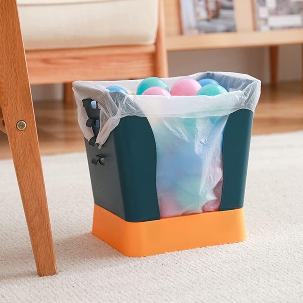 Cos de Gunoi Extensibil, Klevo, din Plastic, Reglabil, Pliabil, Versatil, pentru Bucatarie, Baie sau Birou, Cos Universal, 21x25x17 cm, Albastru Galben