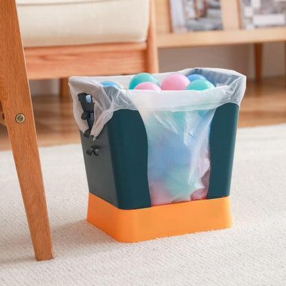 Cos de Gunoi Extensibil, Klevo, din Plastic, Reglabil, Pliabil, Versatil, pentru Bucatarie, Baie sau Birou, Cos Universal, 21x25x17 cm, Albastru Galben