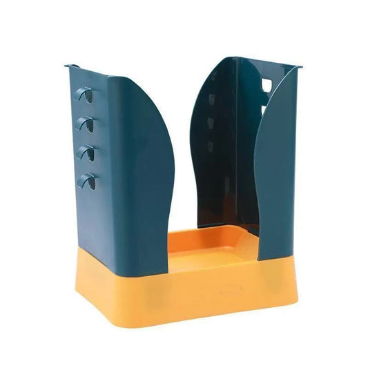 Cos de Gunoi Extensibil, Klevo, din Plastic, Reglabil, Pliabil, Versatil, pentru Bucatarie, Baie sau Birou, Cos Universal, 21x25x17 cm, Albastru Galben