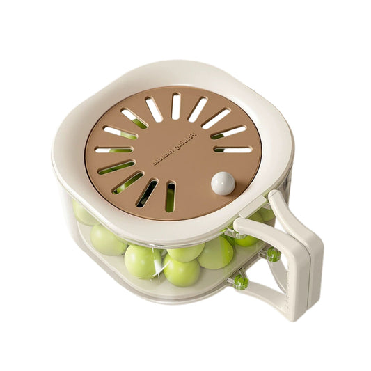 Cos de Scurgere pentru Fructe 2 in 1, Klevo, din Plastic Durabil, Filtru Telescopic, Scurgator de Fructe si Legume, pentru Uz Casnic, 15 x 15 x 8.5 cm, Maro/Bej