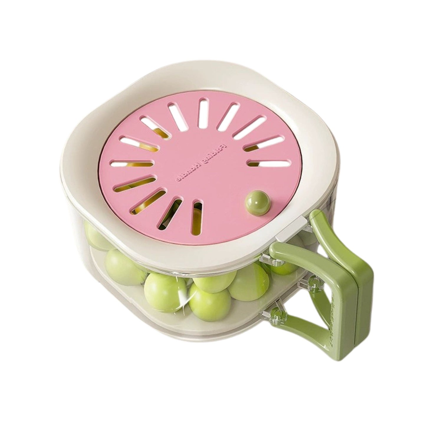 Cos de Scurgere pentru Fructe 2 in 1, Klevo, din Plastic Durabil, Filtru Telescopic, Scurgator de Fructe si Legume, pentru Uz Casnic, 15 x 15 x 8.5 cm, Roz/Bej