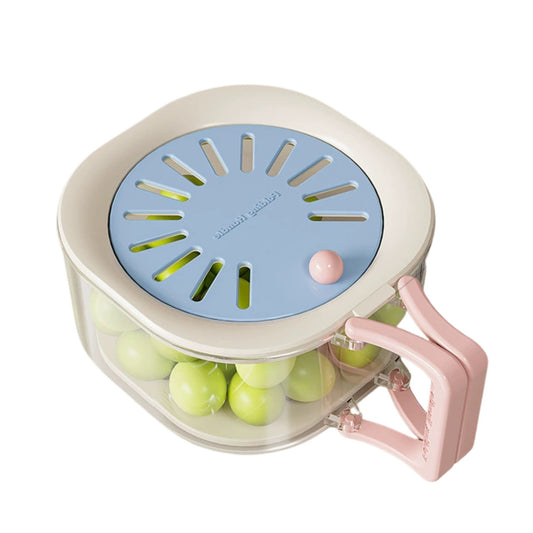 Cos de Scurgere pentru Fructe 2 in 1, Klevo, din Plastic Durabil, Filtru Telescopic, Scurgator de Fructe si Legume, pentru Uz Casnic, 15 x 15 x 8.5 cm, Albastru/Bej