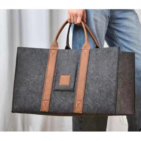Cos Multifunctional pentru Rufe, Cos Depozitare, Klevo, Gri Inchis, 50x34x32, Geanta Durabila pentru Lemne si Accesorii