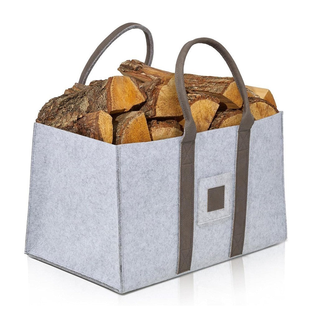 Cos Multifunctional pentru Rufe Murdare, Cos Depozitare, Klevo, Gri, 50x34x32, Geanta Durabila pentru Lemne si Accesorii