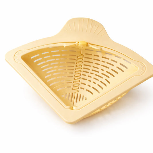 Cos Scurgere Chiuveta, Klevo, Strecuratoare Triunghiulara pentru Bucatarie, Suport Depozitare, Cos Perforat, Clatire cu Jet de Apa, 23 x 9.5x 6 cm, Crem