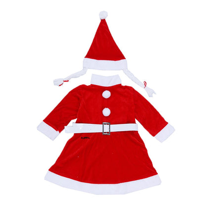Costum Craciunita Klevo® Fata, 1-3 ani, 3 piese, Catifea