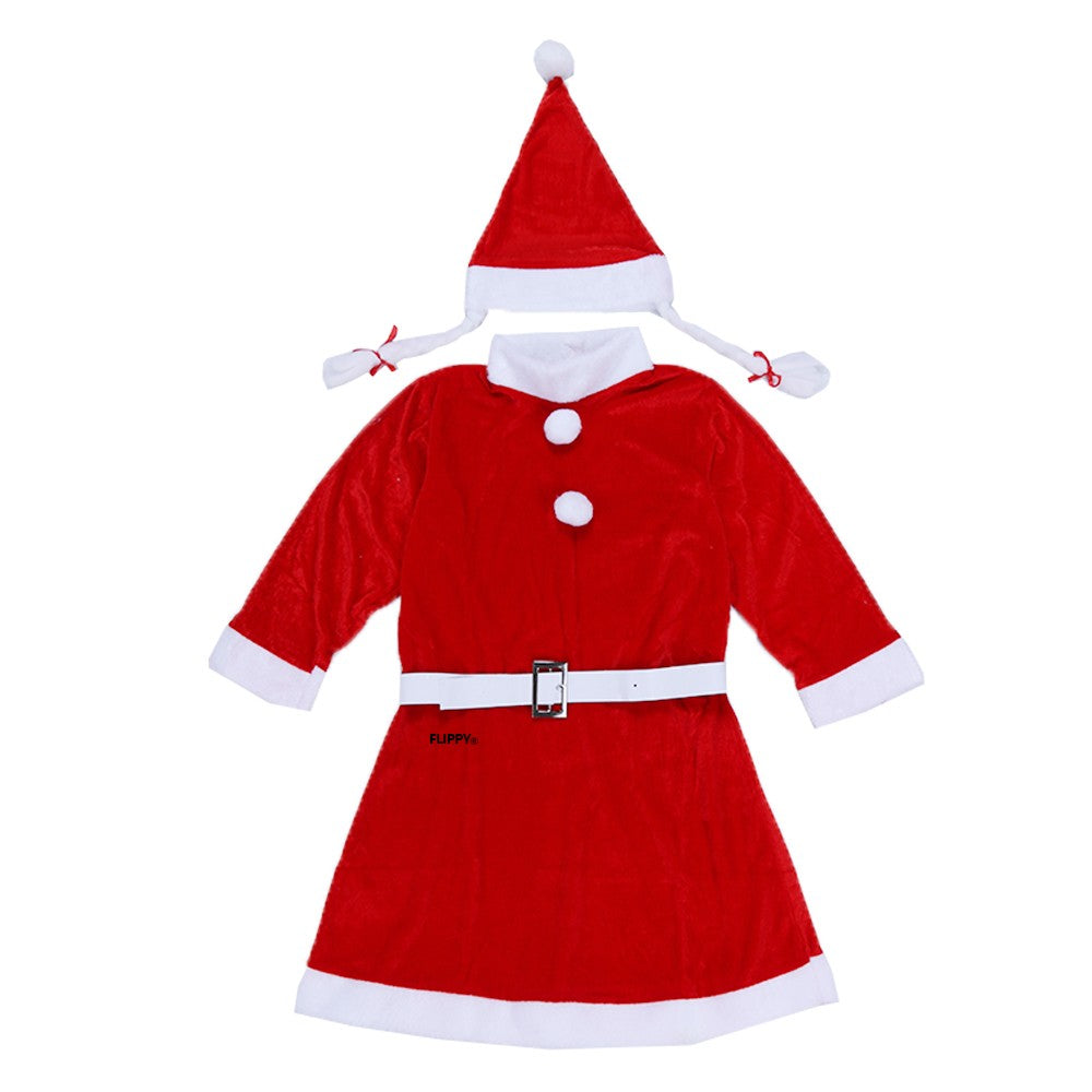 Costum Craciunita Klevo® Fata, 10-12 ani, 3 piese, Catifea