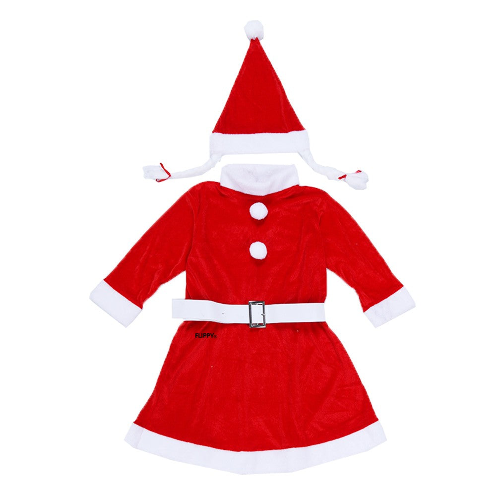 Costum Craciunita Klevo® Fata, 7-9 ani, 3 piese, Catifea