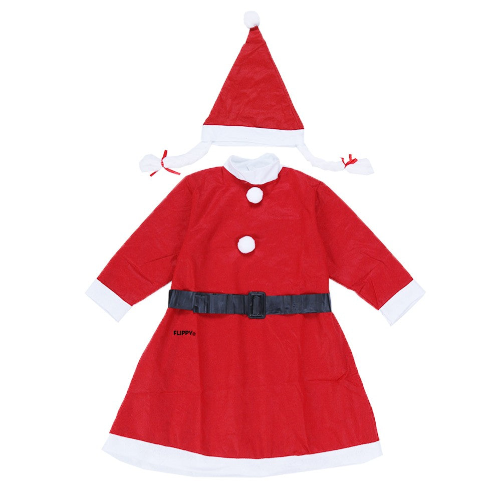 Costum Craciunita Klevo® Fata, 7-9 ani, 3 piese, Polar