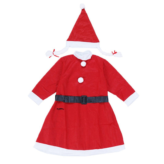 Costum Craciunita Klevo® Fata, 7-9 ani, 3 piese, Polar