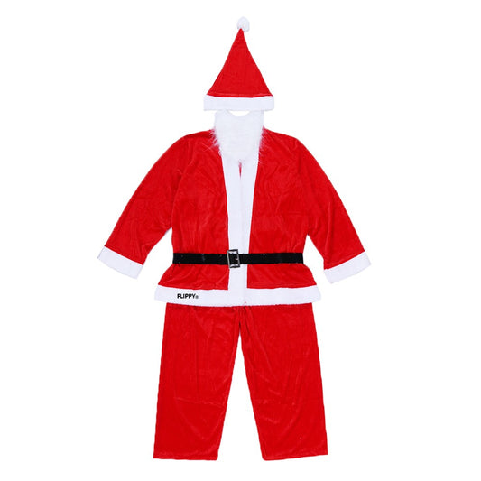 Costum Mos Craciun Klevo® Baiat, 10-12 ani, 5 piese, Catifea