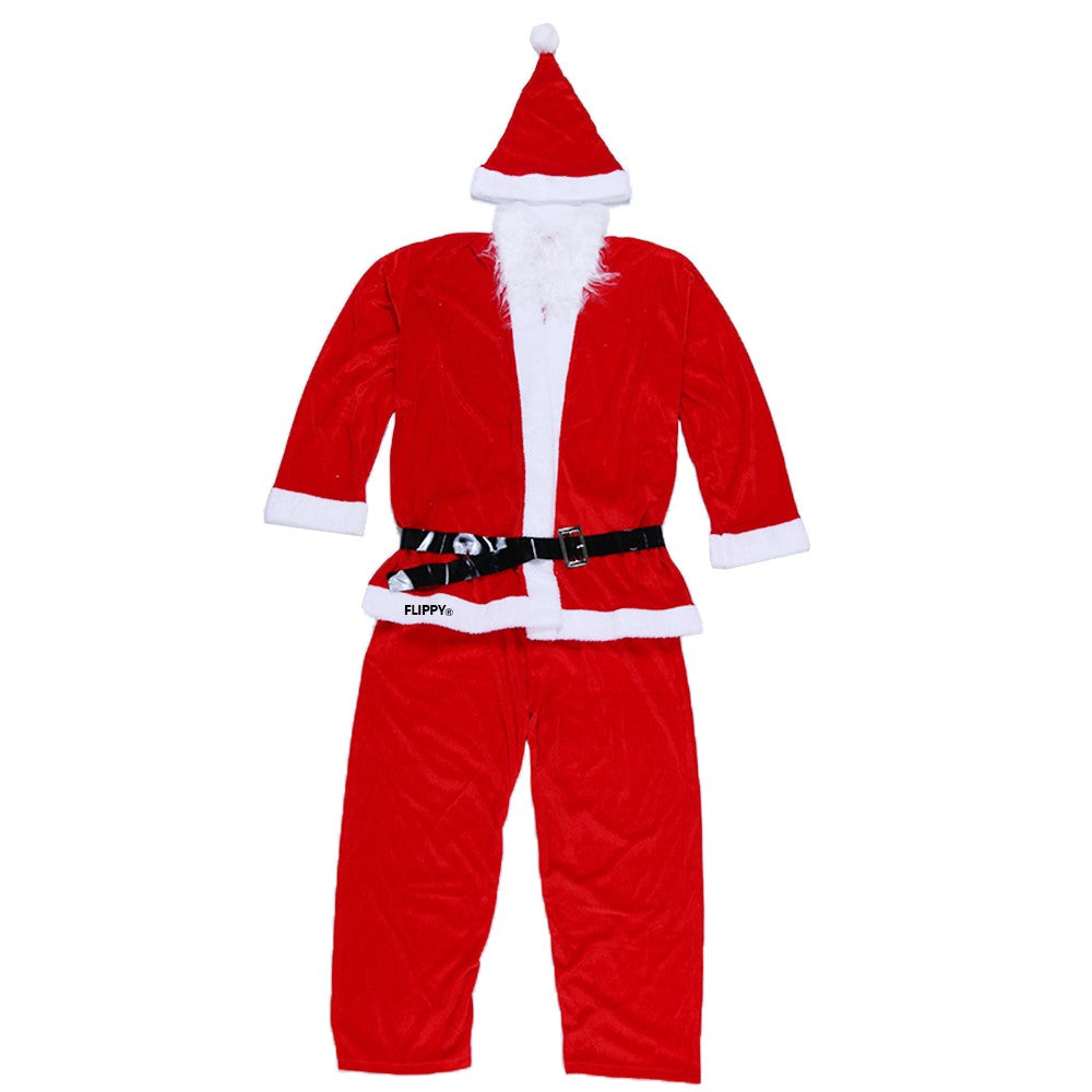 Costum Mos Craciun Klevo® Barbat, Adult, 5 piese, Catifea