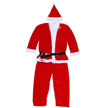 Costum Mos Craciun Klevo® Barbat, Adult, 5 piese, Catifea