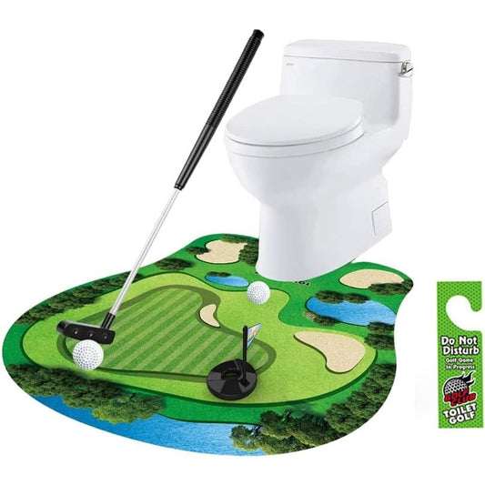 Covoras de Baie, Klevo, Model Teren de Golf, Interactiv, +14 Ani, din PVC, 80 x 69 cm, Verde