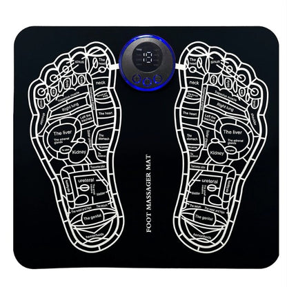 Covoras de Masaj pentru Picioare, EMS, 4 Niveluri de Intensitate, Incarcare USB, Ecran LED, Telecomanda Inclusa, Negru