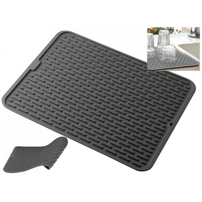 Covoras din Silicon pentru Scurgere Vase, Klevo, Uz Casnic, Rezistent la Temperaturi Ridicate, Izolator, 43x32.5 cm, Negru
