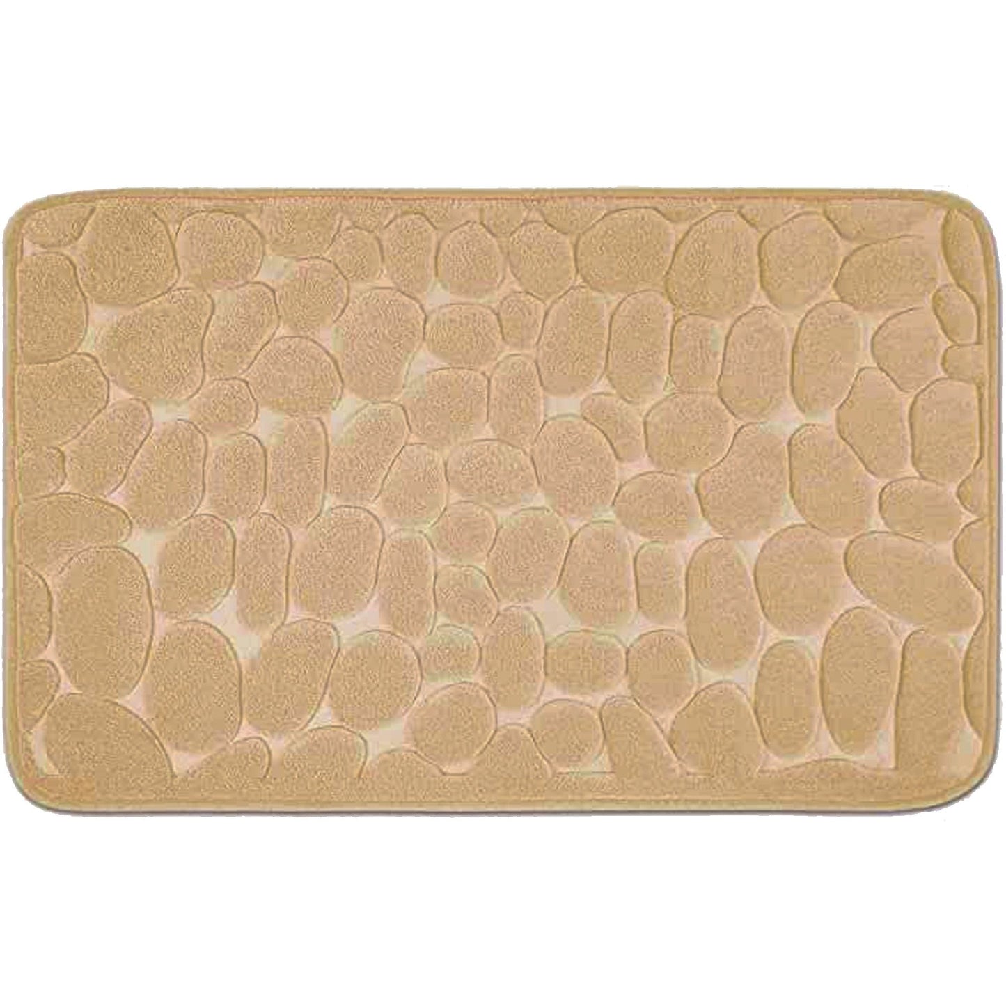 Covoras pentru Baie Antiderapant, Klevo, Uscare Rapida, Model 3D Piatra, 40x60 cm, Bej