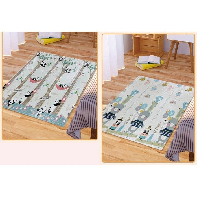 Covoras pentru Copii, Klevo, cu 2 Fete, Model Panda/Party, din XPE+PE, Impermeabil, Antiderapant, Protectie Termica, +3 Luni, Pliabil, 180 x 200 x 1