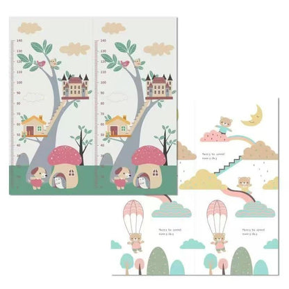 Covoras pentru Copii, Klevo, cu 2 Fete, Model Ursulet/Catelusi, din XPE+PE, Impermeabil, Antiderapant, Protectie Termica, +3 Luni, Pliabil, 150 x 200 x 1.5 cm, Multicolor