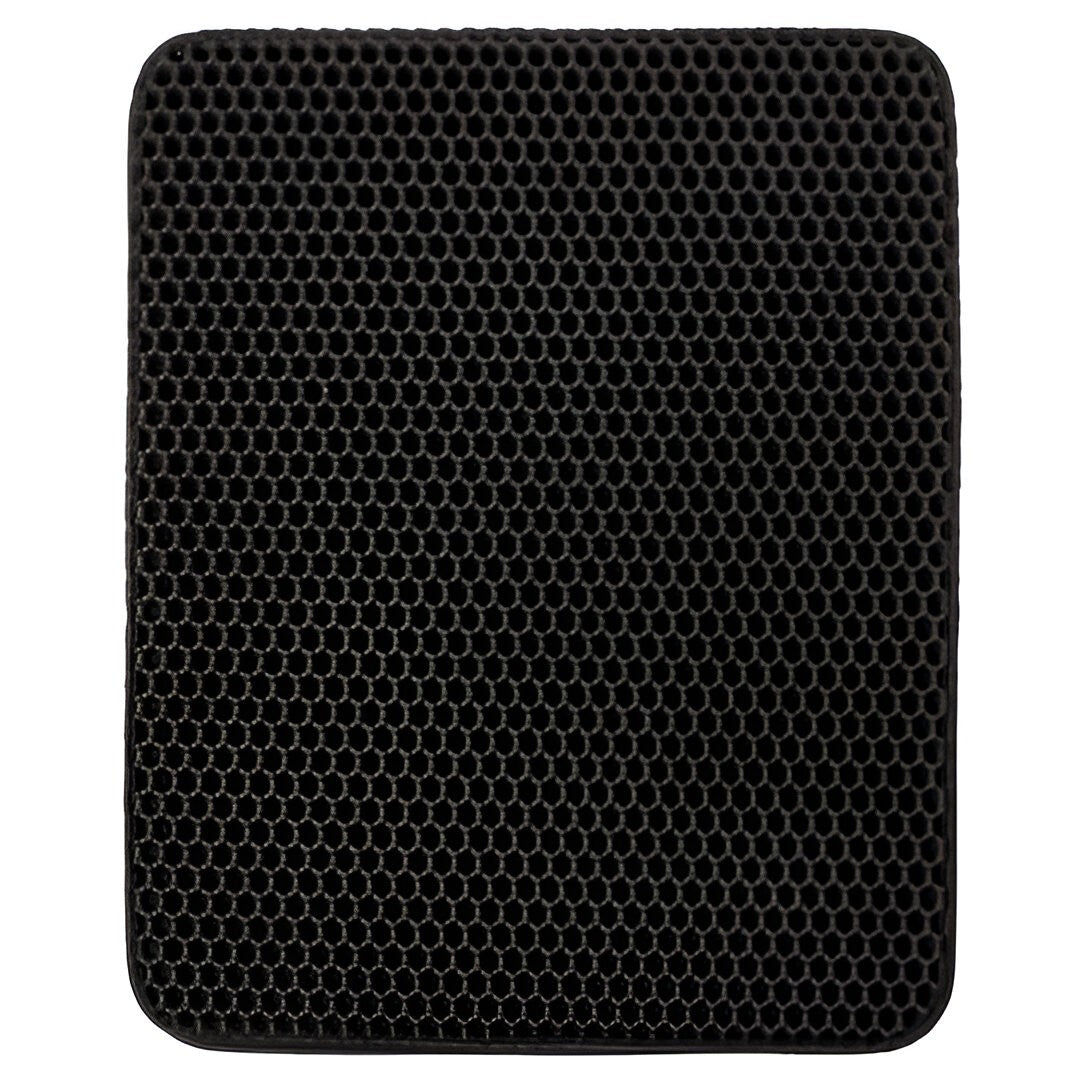 Covoras pentru Litiera, Klevo, Covor cu Doua Fete pentru Pisici, Rezistent la Apa, Colectare Granule de Nisip, Antiderapant, 40x50 cm, Negru